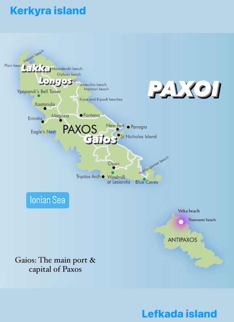 Pacioos Map PAXOI: THE SMALL GEM OF THE IONIAN SEA - Explore with Angel
